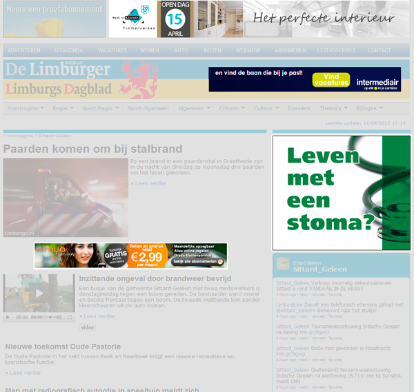 Bannering en adverteren op Dagblad de Limburger